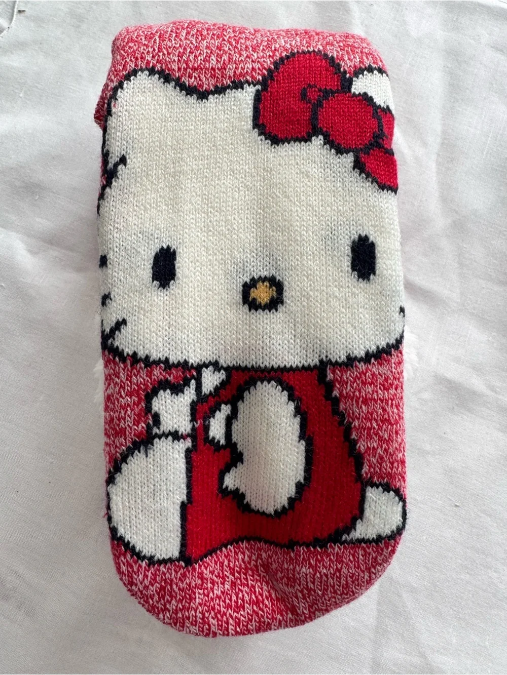 Hello Kitty Red Plush slipper Socks , grip bottom, soft and cozy woman size4-10